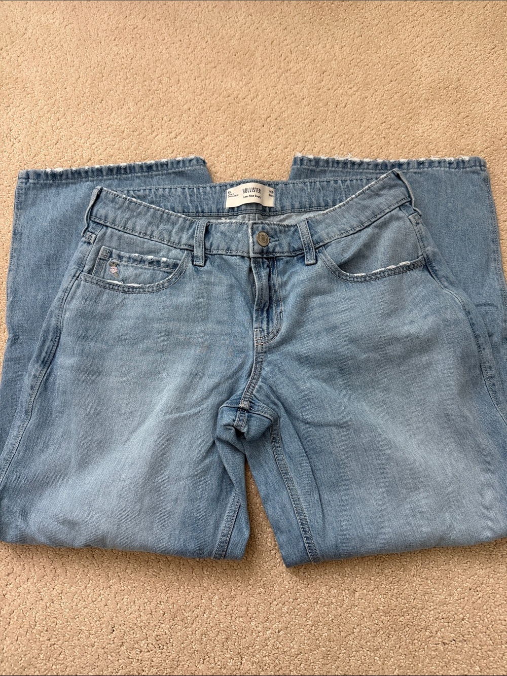 Hollister Low Rise Baggy Short embroidered jeans